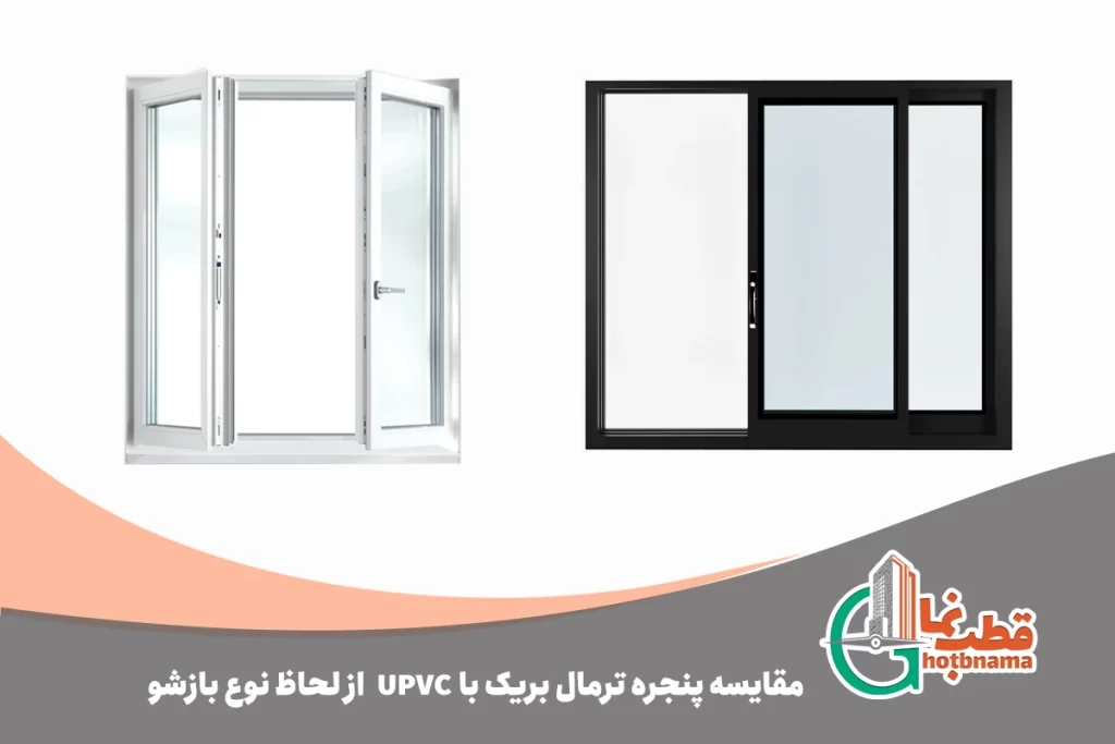 مقایسه پنجره ترمال بریک با upvc از لحاظ نوع بازشو