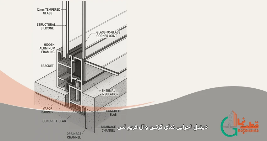 دیتیل نمای کرتین وال