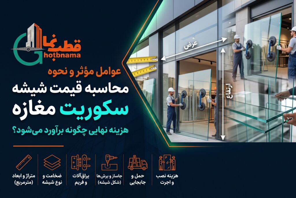 محاسبه قیمت شیشه سکوریت مغازه